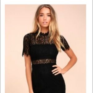 Black Lace Midi Dress